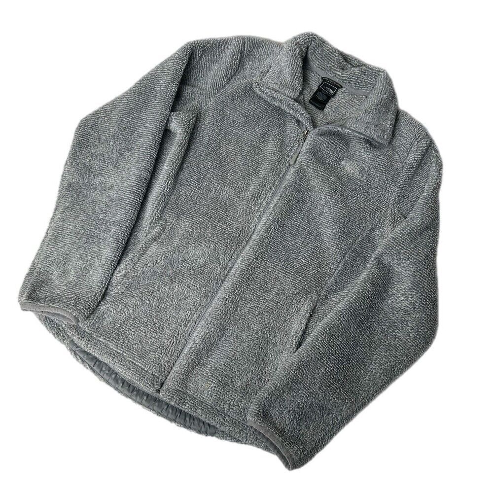 The North Face Womens Jacket Medium Gray Osito Fleece Full Zip Soft Outdoors